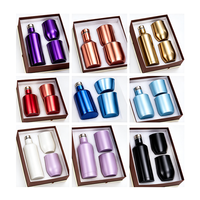 Ensemble de 3 gobelets à vin en acier inoxydable 304 avec couvercle, à double paroi, isolés sous vide, pour vin, bière, thé, café, cadeau