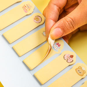 Autocollant d'index d'ours crème, onglets repositionnables réutilisables pour la prise de notes et <span class=keywords><strong>le</strong></span> marquage de page, fournitures de planification de bureau d'étude mignonnes - Product Image 6