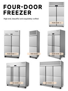 Заводская цена, нержавеющая сталь, коммерческие морозильные 4/6 двери с двойной температурой, вертикальный холодильник для отелей и ресторанов - Product Image 4