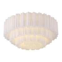 Lustre de salon à grandes étages en verre de Murano texturé, 16 lumières, 32 pouces, forme d'étoile arrondie multicolore, éclairage de plafond encastré
