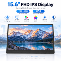 Écran portable IPS 15,6 pouces, 45 % sRGB, Full HD, moniteur externe pour la conception graphique et la mise en page, moniteur de jeu