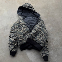 Veste camouflage personnalisée pour homme, vêtements d'hiver, veste bomber camouflage réversible pour homme, veste en coton