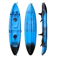Kayak en plastique rotatif pour une personne Petit bateau de pêche rotomoulé à siège unique Canoë à rames avec pagaie rotomoulage Assis sur le dessus