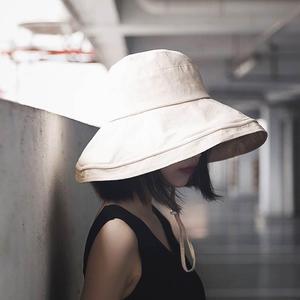 Korean Style Women's Wide Brim Bucket Hat Cotton Breathable Sun Protection Foldable Summer Fisherman Hat Solid Color Yellow - Product Image 3