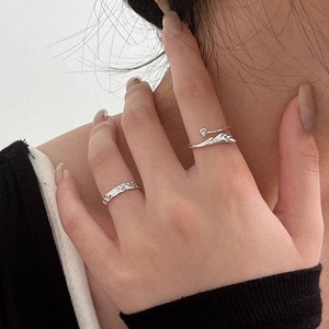 S925 Sterling Silver Iris <b>Open</b> <b>Ring</b> For Women Minimalist Plant Design Everyday Wear Fine Jewelry - Product Image 2