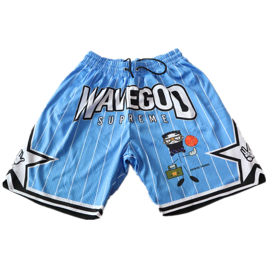 Custom logo usa fashion basketball streetwear style shorts mesh shorts