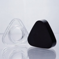 Pot de concentration en verre triangle à l'épreuve des enfants avec logo personnalisé avec couvercle transparent anti-odeur 3G-9G à paroi épaisse pour l'emballage