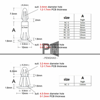 OEM blanc Nylon plastique Rivet Push in Fix Clip Connecteur Fixe Entretoise Support pour PCB Circuit Board 3 4.5 5.5mm Trou
