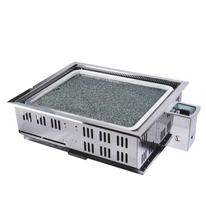 Pinnovo kare kore ticari restoran masa üstü barbekü soba elektrikli gaz taş ızgara, biftek pişirme plakası üst hava çıkış - Product Image 1