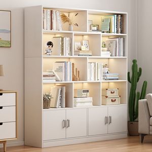 Librería Moderna <span class=keywords><strong>de</strong></span> <span class=keywords><strong>Madera</strong></span> <span class=keywords><strong>de</strong></span> Múltiples Niveles, para Piso y Pared, para Almacenamiento en Oficina y Sala <span class=keywords><strong>de</strong></span> Estar - Product Image 5
