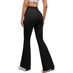FOXA Womens High Waist <b>Flare</b> <b>Leggings</b> No Front Seam Tummy Control Butt Lift Yoga Pants Workout Casual - Product Image 1