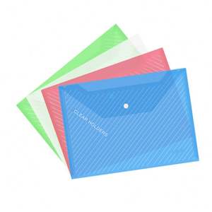 Custom Logo <b>A4</b> Clear PP <b>Document</b> Bag Snap Button Closure Thick Office/School Portable Portfolio File Pocket <b>Folder</b> Filing - Product Image 6