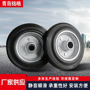 Rueda de Goma Sólida de 6 Pulgadas con Banda de Rodadura Firme para Uso Industrial, Funcionamiento Silencioso, Orificio Redondo, Sin Freno - Product Image 5