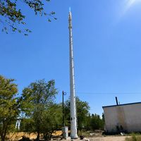 Menara Komunikasi Baja Galvanis Celup Panas Tiang Tunggal Monopole untuk Stasiun Basis 5G 4G 30m 40m 50m