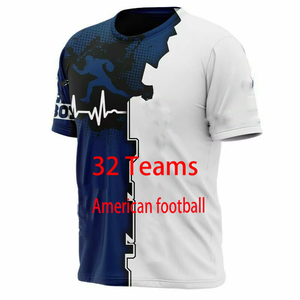 Camiseta de manga corta con cuello redondo para hombre con impresión digital 3D de equipo de fútbol americano de talla grande - Product Image 3