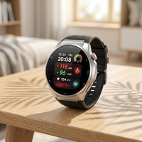 Montre connectée de sport et de fitness avec écran AMOLED circulaire de 1,43 pouce, suivi des données de santé corporelle, assistant vocal IA pour les appels, IP68