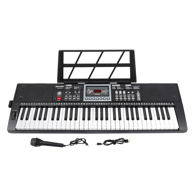 BD-670 61-Keys Plastic Electronic Keyboard Piano Multi-Functional Organ Battery Operation Modulation Wheel Beginner Accept OEM