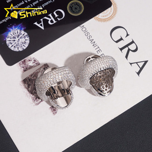Anello da <span class=keywords><strong>Uomo</strong></span> Hip Hop con Quadrifoglio in <span class=keywords><strong>Argento</strong></span> <span class=keywords><strong>925</strong></span> Placcato Oro, Certificato GRA, Alta Qualità, Gioielleria Fine con Moissanite - Product Image 3