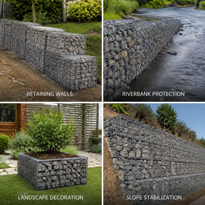 Gabion en treillis soudé galvanisé à chaud pour mur de soutènement, mur de protection de rivière, panier gabion, cage à pierres, mur paysager - Product Image 5