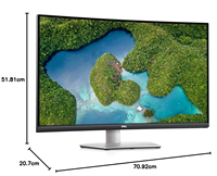 Nouveau moniteur LED à rétroéclairage VA avec résolution 3840 x 2160, 60 Hz, pour Dell, 32 pouces, incurvé, 4K UHD, USB-C - S3221QS