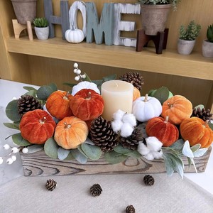 Citrouilles artificielles en velours réalistes, miniatures, couleurs assorties, fausses citrouilles pour la décoration d'automne, Thanksgiving, Halloween, centre de table - Product Image 1