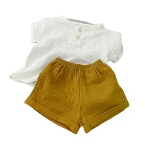 Fuyu roupas infantis de musselina, camisas para meninos e crianças, conjuntos de roupas para recém-nascidos, moda 2022
