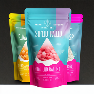 ถุงบรรจุภัณฑ์แบบตั้งได้ สีดำด้าน/ถุงฟอยล์อะลูมิเนียมแบบมีซิปล็อค พิมพ์ลายโฮโลแกรม - Product Image 2