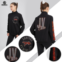 Setelan Jaket dan Celana Pemanasan Cheerleading dengan Logo Cetak Kustom, Tracksuit Sublimasi Penuh untuk Tim