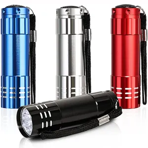 Mini Pocket Aluminum 9 LED Flashlight