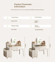 Coiffeuse moderne minimaliste avec miroir, tiroir de rangement, meubles de chambre à coucher, ensembles pratiques pour la chambre à coucher