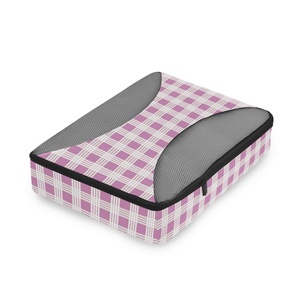 Ensemble de 4 cubes de compression de voyage personnalisés, motif Palaka rose hawaïen, durables, pour organiser les bagages - Product Image 3