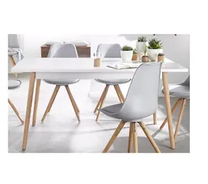 Wholesale Wooden White Banquet Dining Table Desk MDF Top Restaurant/Table for Home and Kitchen