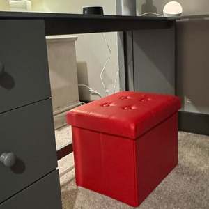 Repose-pieds pliable en similicuir, pouf de rangement, cube en cuir PU, repose-pieds pour salon et chambre à coucher - Product Image 4