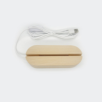 Lampe de nuit moderne en bois avec LED, base avec interrupteur, lumière blanche, design minimaliste, alimentation USB, décoration de chambre à coucher