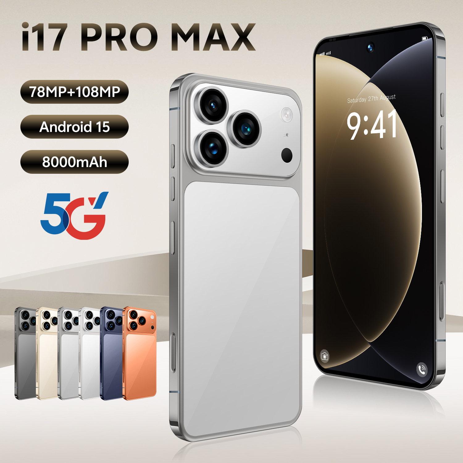 <strong>2025</strong> New <strong>Phones</strong> I17 Pro Max Flagship <strong>Phone</strong> 5G Camera <strong>AMOLED</strong> Fast Charge Unlocked Global Long Battery Life for Games