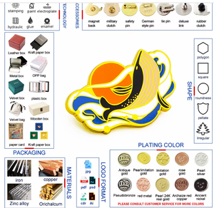 更便宜的金属黄金空白圆形方形标志矩形空白翻领别针胸针各种形状徽章带蝴蝶离合器磁铁 - Product Image 5