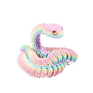 Jouet Serpent Viper en Verre Imprimé en 3D Fait Main Créatif, Articulations Multiples Mobiles, Jouet Anti-Stress pour Adultes et Enfants, Motifs Animaux et Dinosaures - Product Image 1