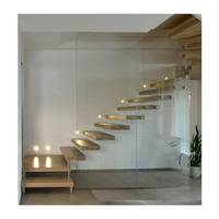 Système d'escalier flottant, escalier à cadre en acier dissimulé pour projets de construction intérieure