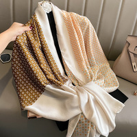 Nouveaux Foulards Personnalisés Longs en Soie et Polyester, Étoles de Luxe Imprimées, Foulard en Soie Designer pour Femmes, Hijabs en Soie pour Femmes Musulmanes