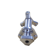 Axe de connexion de précision à double montage, usiné CNC sur mesure, en aluminium naturel et bronze, avec bride intégrée et arbre long, usinage par électroérosion à fil