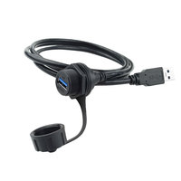 Conector USB Tipo A Macho para Soldar, USB 3.0/2.0, con Cable USB Hembra a Macho, Clasificación IP67, Contactos de Aleación de Cobre