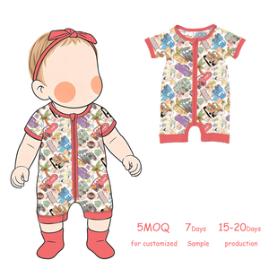 Pijama de Verano para Bebé Recién Nacido, Diseño Personalizado con Estampado de Auto, Mono de Bambú para Niños Pequeños - Product Image 4