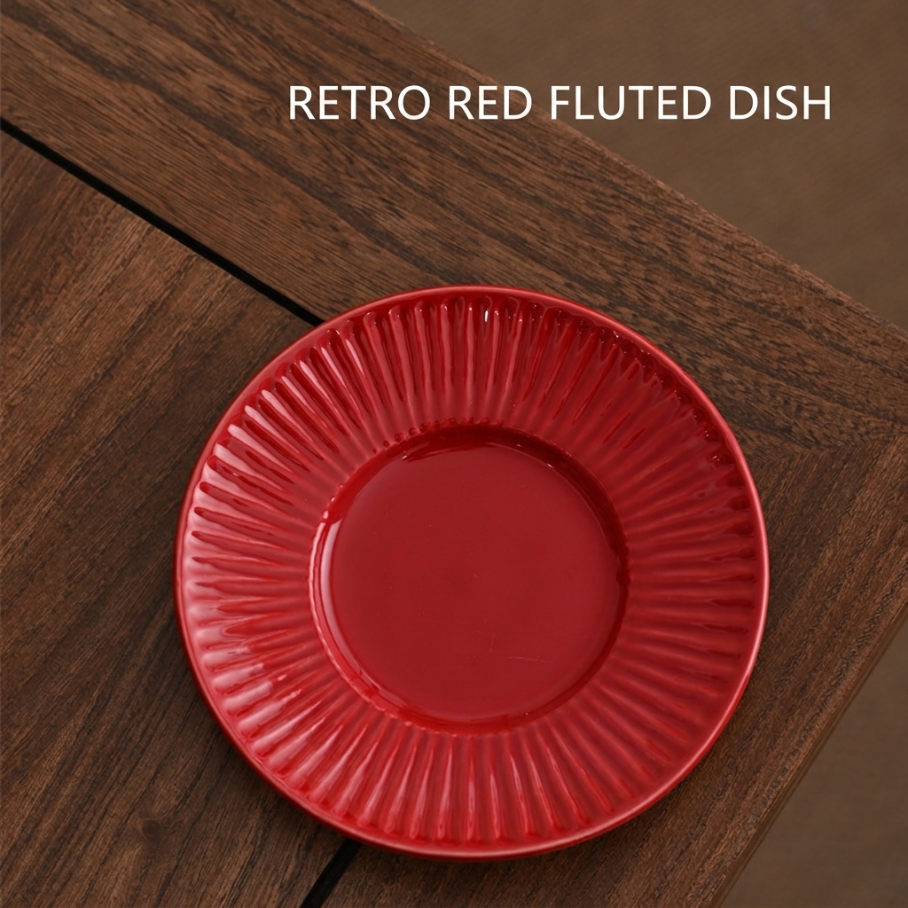 Plato individual acanalado rojo - 220ml