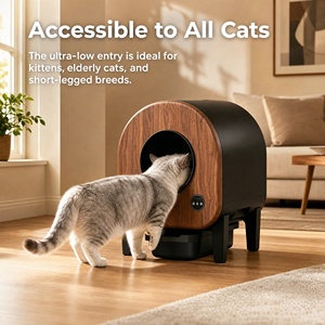 Promo Panas 2026 Kotak Pasir Kucing Otomatis Pintar Kontrol Aplikasi Pemantauan Kesehatan Pembersihan Otomatis Penghilang Bau 75L XL untuk Banyak Kucing - Product Image 2