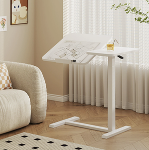 <span class=keywords><strong>Mesa</strong></span> Auxiliar Ajustable para Cama con Ruedas, Escritorio Móvil Neumático para Laptop, Carro Hidráulico Elevador para Computadora, Escritorio Móvil para Sofá - Product Image 4