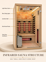 Kabin Sauna Uap Kering Kecil Berkualitas Tinggi untuk 2 Orang, Inframerah, Listrik 220V, untuk Penggunaan di Apartemen/Kamar Tidur dengan Harga Terbaik