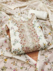 Costume Salwar Kameez de mode ethnique indienne et pakistanaise pour adultes, matière de robe en géorgette pour mariage, fête, traditionnel musulman - Product Image 5