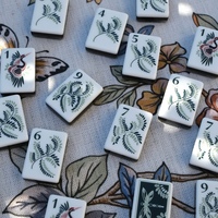 Nouvelles Tuiles de Mahjong Américaines Thème Jardin Monet 3 couches 2026 – Tuiles Vertes Peintes pour l'Art du Jeu