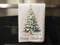 6 pièces noël suédois torchons réutilisables rouge blanc arbre de noël flocon de neige renne Design8 * 8 pouces torchons de cuisine pour la cuisson