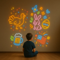 Corps de lampe en silicone, enseigne néon LED en lettres acryliques pour magasin de robots, fête, mariage, événements